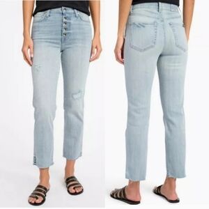 NWT Splendid High Waist Distressed Straight Crop Jean $178
